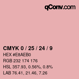 カラーコード: CMYK 0 / 25 / 24 / 9 | qconv.com