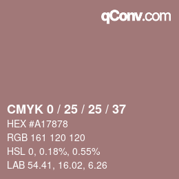 Código de color: CMYK 0 / 25 / 25 / 37 | qconv.com