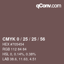 Color code: CMYK 0 / 25 / 25 / 56 | qconv.com