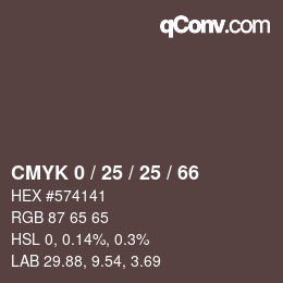 Color code: CMYK 0 / 25 / 25 / 66 | qconv.com