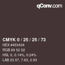 Código de color: CMYK 0 / 25 / 25 / 73 | qconv.com