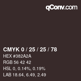 Color code: CMYK 0 / 25 / 25 / 78 | qconv.com