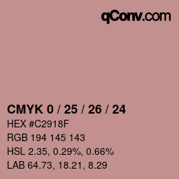 Color code: CMYK 0 / 25 / 26 / 24 | qconv.com