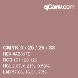 カラーコード: CMYK 0 / 25 / 26 / 33 | qconv.com