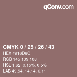 Color code: CMYK 0 / 25 / 26 / 43 | qconv.com