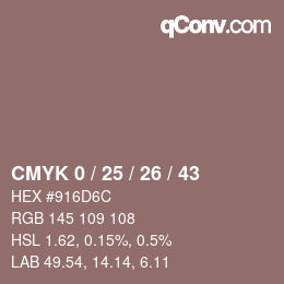 カラーコード: CMYK 0 / 25 / 26 / 43 | qconv.com