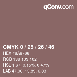 Color code: CMYK 0 / 25 / 26 / 46 | qconv.com
