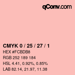 カラーコード: CMYK 0 / 25 / 27 / 1 | qconv.com