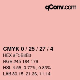 カラーコード: CMYK 0 / 25 / 27 / 4 | qconv.com
