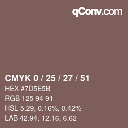Color code: CMYK 0 / 25 / 27 / 51 | qconv.com