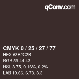 颜色代码: CMYK 0 / 25 / 27 / 77 | qconv.com