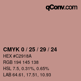 Color code: CMYK 0 / 25 / 29 / 24 | qconv.com