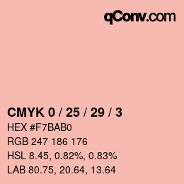 Color code: CMYK 0 / 25 / 29 / 3 | qconv.com