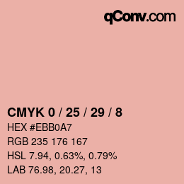 カラーコード: CMYK 0 / 25 / 29 / 8 | qconv.com