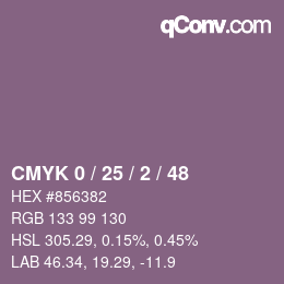 Color code: CMYK 0 / 25 / 2 / 48 | qconv.com