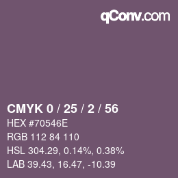 Color code: CMYK 0 / 25 / 2 / 56 | qconv.com