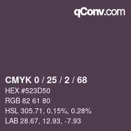 Color code: CMYK 0 / 25 / 2 / 68 | qconv.com