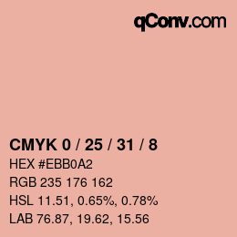カラーコード: CMYK 0 / 25 / 31 / 8 | qconv.com