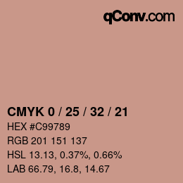 颜色代码: CMYK 0 / 25 / 32 / 21 | qconv.com