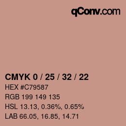 Color code: CMYK 0 / 25 / 32 / 22 | qconv.com