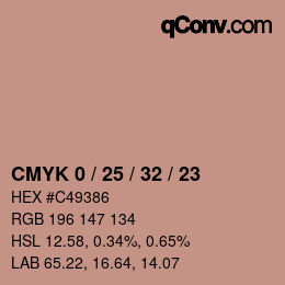 颜色代码: CMYK 0 / 25 / 32 / 23 | qconv.com