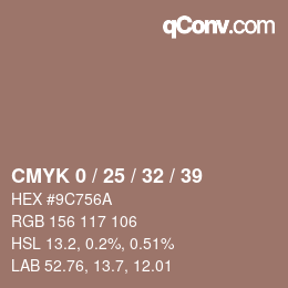 カラーコード: CMYK 0 / 25 / 32 / 39 | qconv.com