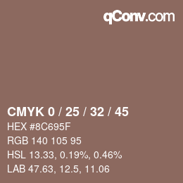 Color code: CMYK 0 / 25 / 32 / 45 | qconv.com