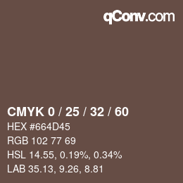 Color code: CMYK 0 / 25 / 32 / 60 | qconv.com