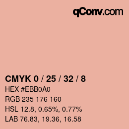 カラーコード: CMYK 0 / 25 / 32 / 8 | qconv.com