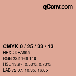 Color code: CMYK 0 / 25 / 33 / 13 | qconv.com