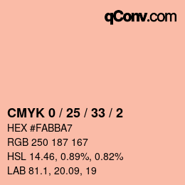 Código de color: CMYK 0 / 25 / 33 / 2 | qconv.com