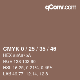 颜色代码: CMYK 0 / 25 / 35 / 46 | qconv.com