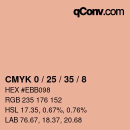 カラーコード: CMYK 0 / 25 / 35 / 8 | qconv.com