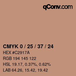 颜色代码: CMYK 0 / 25 / 37 / 24 | qconv.com