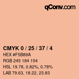 カラーコード: CMYK 0 / 25 / 37 / 4 | qconv.com