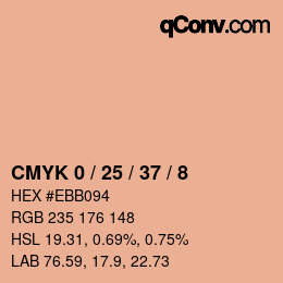 カラーコード: CMYK 0 / 25 / 37 / 8 | qconv.com
