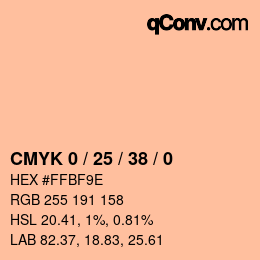 Código de color: CMYK 0 / 25 / 38 / 0 | qconv.com