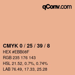 カラーコード: CMYK 0 / 25 / 39 / 8 | qconv.com