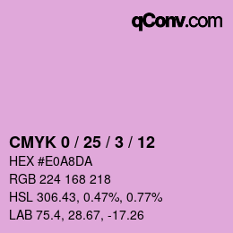 Color code: CMYK 0 / 25 / 3 / 12 | qconv.com