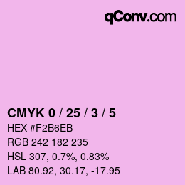 颜色代码: CMYK 0 / 25 / 3 / 5 | qconv.com