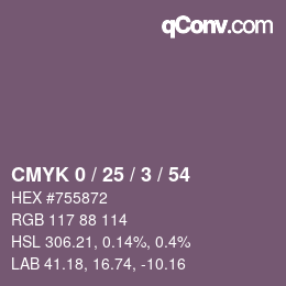 Color code: CMYK 0 / 25 / 3 / 54 | qconv.com