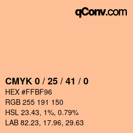 Color code: CMYK 0 / 25 / 41 / 0 | qconv.com