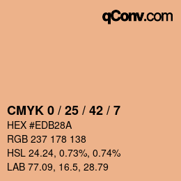 Color code: CMYK 0 / 25 / 42 / 7 | qconv.com