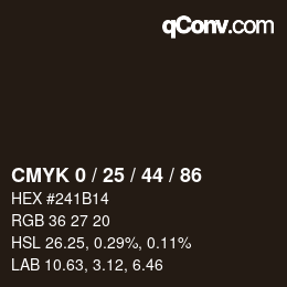 颜色代码: CMYK 0 / 25 / 44 / 86 | qconv.com