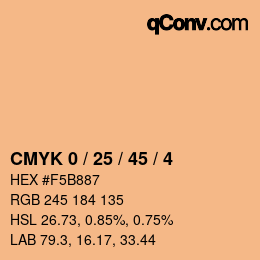 颜色代码: CMYK 0 / 25 / 45 / 4 | qconv.com