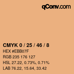 Farbcode: CMYK 0 / 25 / 46 / 8 | qconv.com