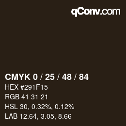 Farbcode: CMYK 0 / 25 / 48 / 84 | qconv.com