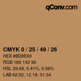 Código de color: CMYK 0 / 25 / 49 / 26 | qconv.com