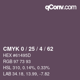 Color code: CMYK 0 / 25 / 4 / 62 | qconv.com