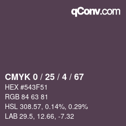 Color code: CMYK 0 / 25 / 4 / 67 | qconv.com